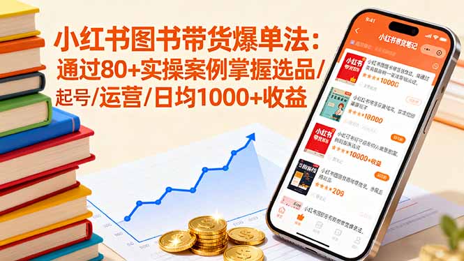 小红书图书带货爆单法：通过80+实操案例掌握选品/起号/运营/日均1000+收益-juejinmima