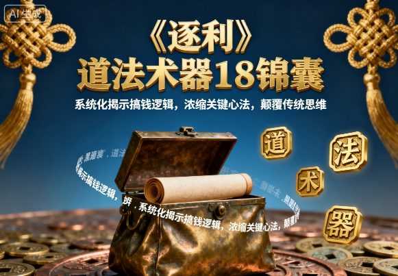 《逐利》道法术器18锦囊，系统化揭示搞钱逻辑，浓缩关键心法，颠覆传统思维-juejinmima