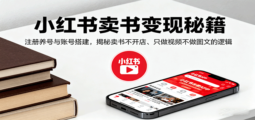 小红书卖书变现秘籍，注册养号与账号搭建，揭秘卖书不开店、只做视频不做图文的逻辑-juejinmima