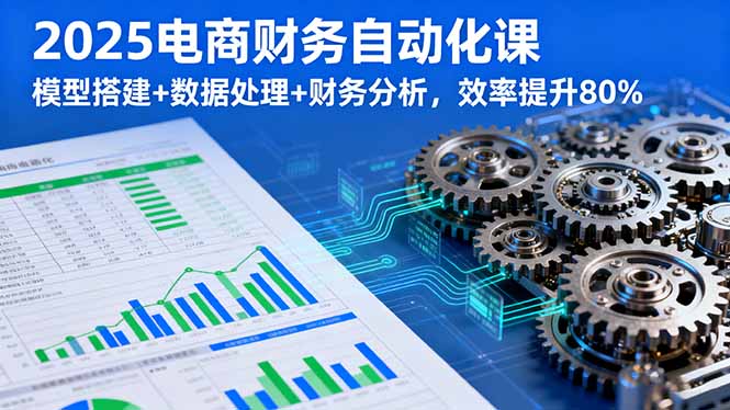 2025电商财务自动化课，模型搭建+数据处理+财务分析，效率提升80%-juejinmima