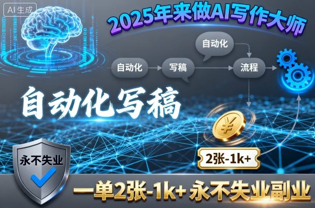 2025年来做AI写作大师，自动化写稿，一单2张-1k+，永不失业副业-juejinmima