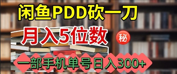闲鱼PDD砍一刀，一部手机就可以操作，单号日入3张-juejinmima