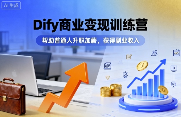 Dify商业变现训练营，帮助普通人升职加薪，获得副业收入-juejinmima