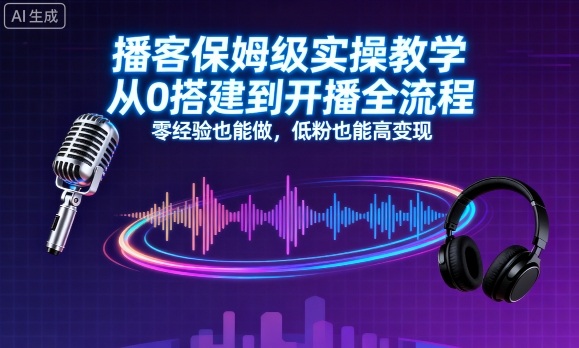 播客保姆级实操教学，从0搭建到开播全流程，零经验也能做，低粉也能高变现-juejinmima