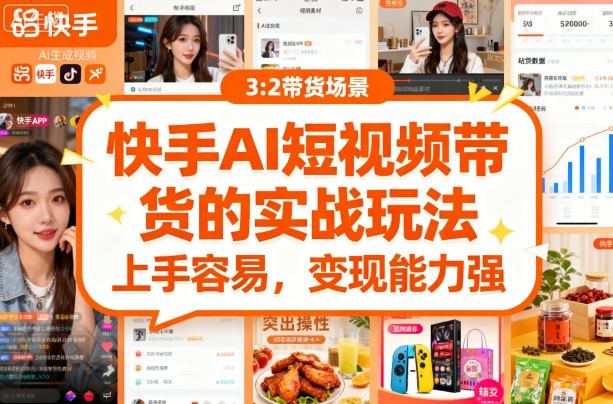 快手ai短视频带货的实战玩法，上手容易，变现能力强-juejinmima