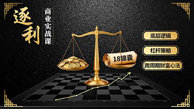 《逐 利》商业实战课，底层逻辑、杠杆策略、18锦囊，跨周期财富心法-juejinmima