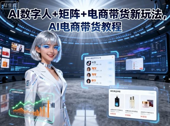AI数字人+矩阵+电商带货新玩法，AI电商带货教程-juejinmima