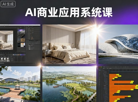 AI商业应用系统课，室内-软装-建筑-景观，智能设计+效果图+动画画实战-juejinmima