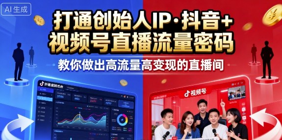 25年直播9-10两期线下课，打通创始人IP，抖音+视频号直播流量密码，教你做出高流量高变现的直播间-juejinmima