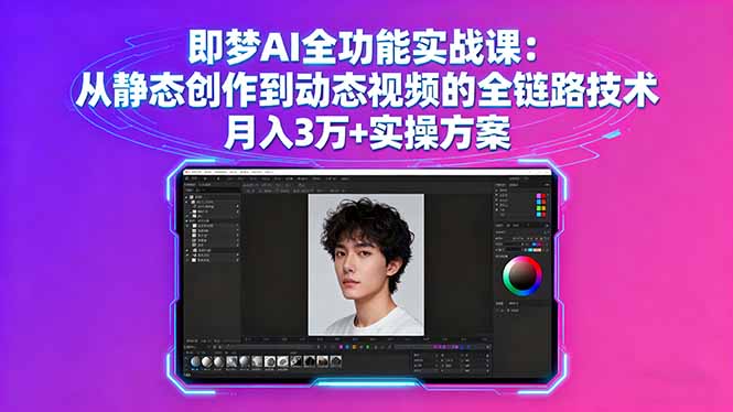 即梦AI全功能实战课：从静态创作到动态视频的全链路技术 月入3万+实操方案-juejinmima