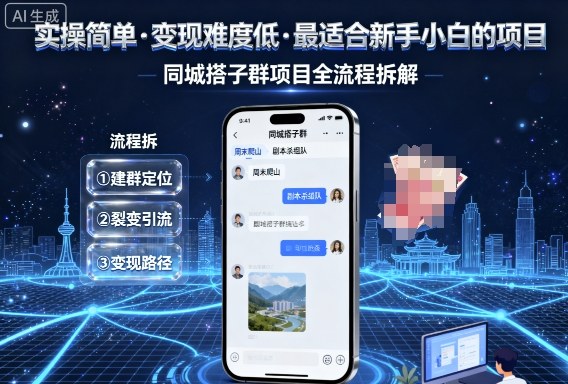 实操简单，变现难度低，最适合新手小白做的项目，每天轻松收入3张，同城搭子群项目全流程拆解-juejinmima