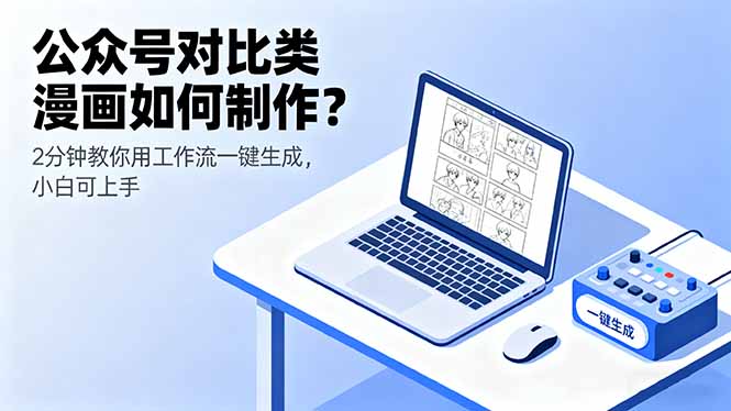 公众号对比类漫画如何制作？2分钟教你用工作流一键生成，小白可上手-juejinmima