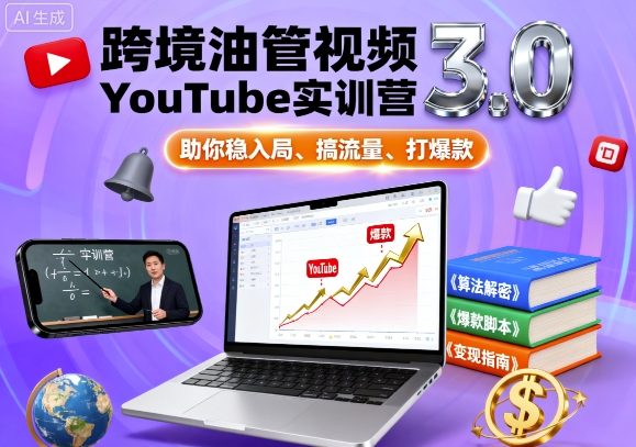 跨境油管视频YouTube实训营3.0，助你稳入局、搞流量、打爆款-juejinmima