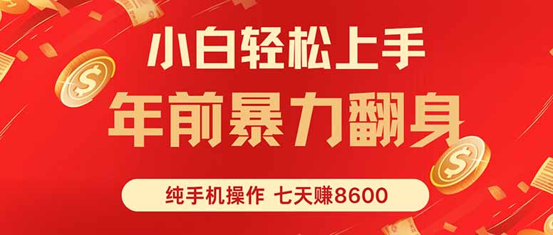 七天狂赚8600，小白纯手机操作，日入1000+-juejinmima
